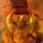 משה מקבל את לוחות הברית על-פי רמברנדט (1659)